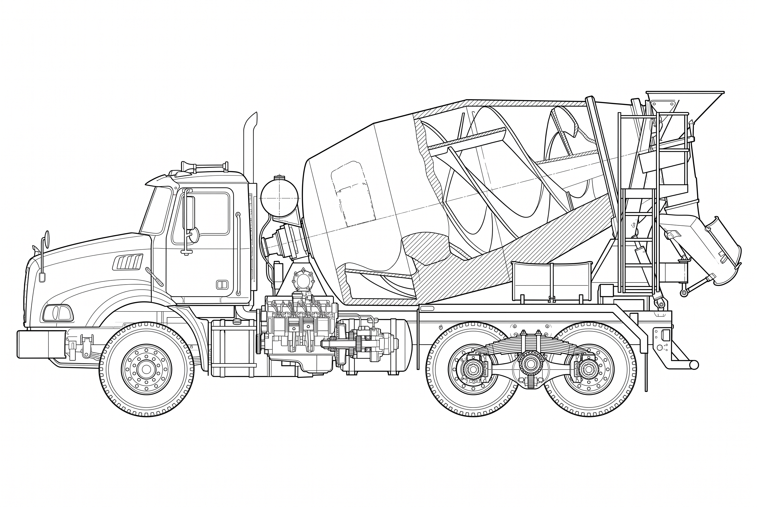 Concrete mixer schematic