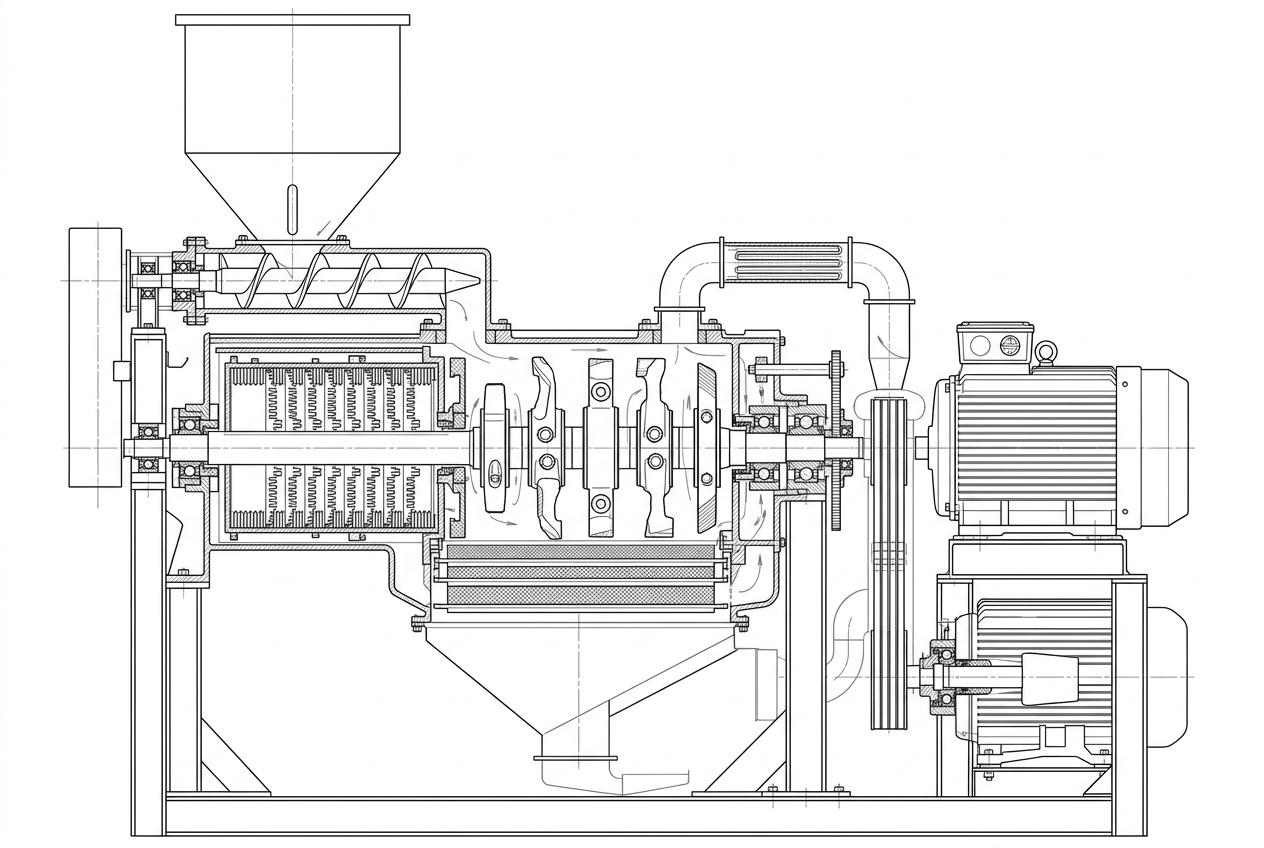 Industrial food pulverizer schematic