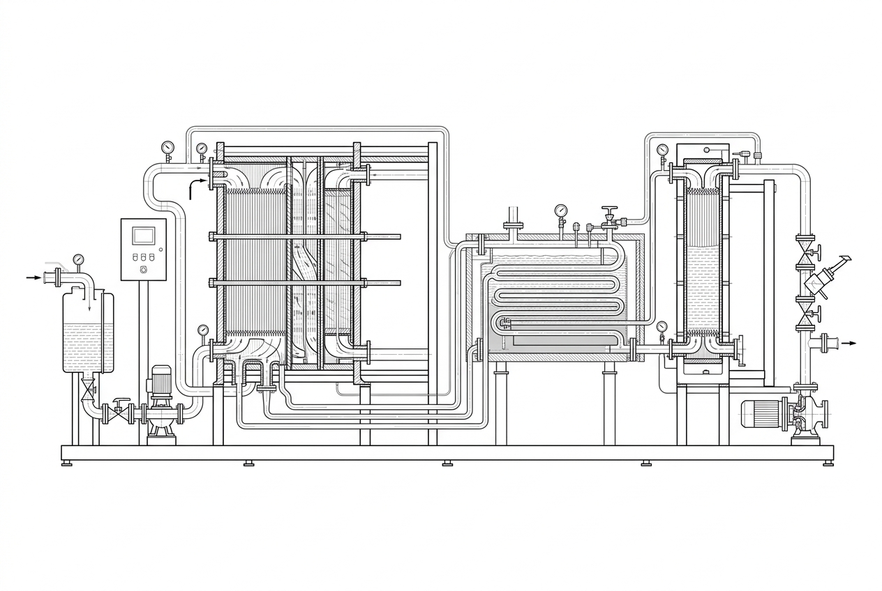 Industrial pasteurizer schematic
