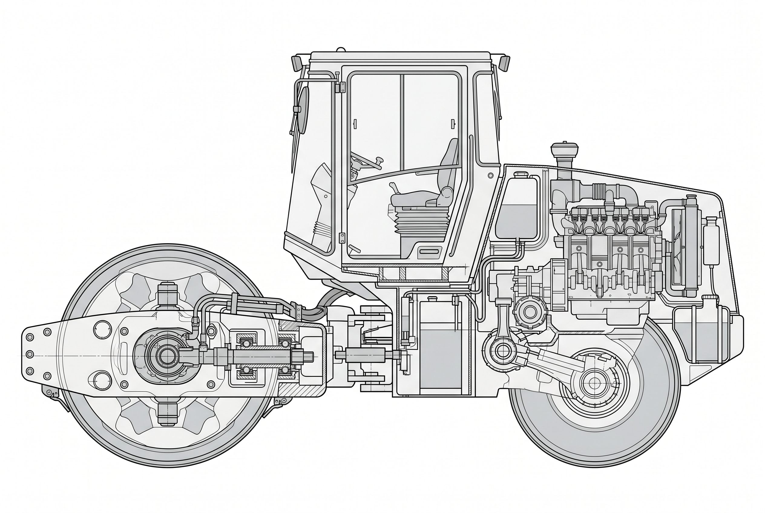 Road roller schematic