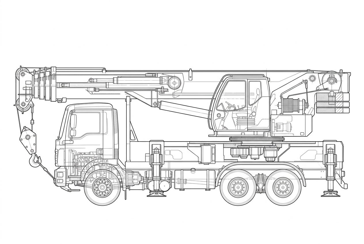 Truck crane schematic